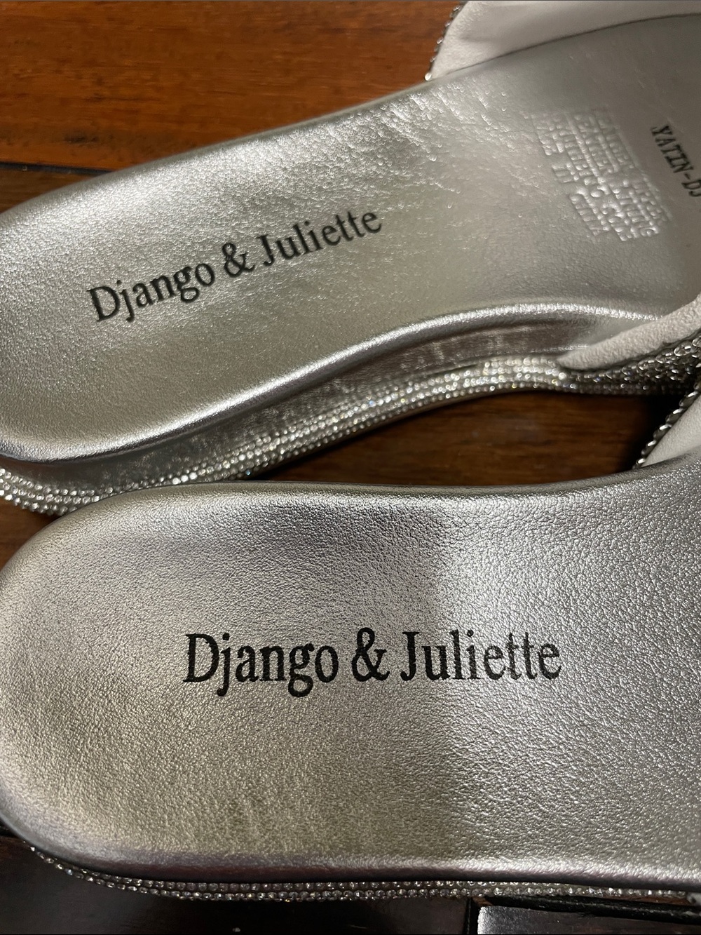 Silver Rhinestone Slide Sandals - Picture 3 of 5
